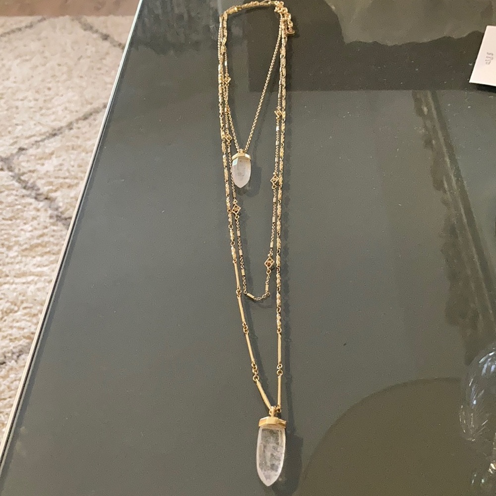 gorgeous Stella dot 3 in 1 gold necklace